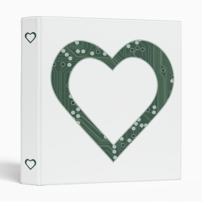Circuit board Pattern Heart Binder (Front/Spine)