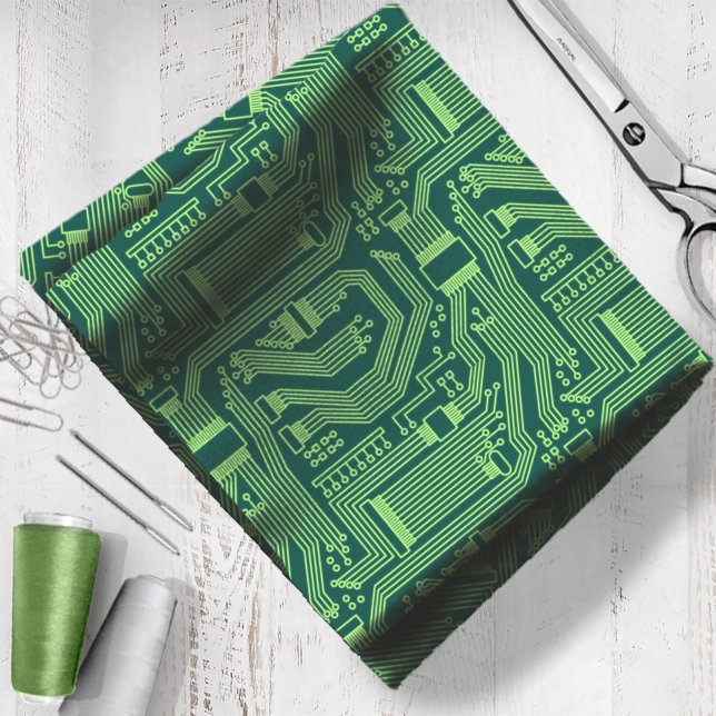 Circuit Board Pattern Lime Green ID245 Fabric (Creator Uploaded)