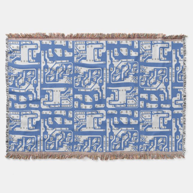 Circuit board pattern throw blanket (Front)