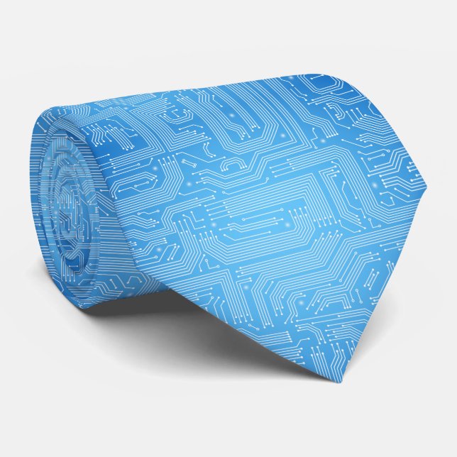 Circuit Board Pattern Tie (Rolled)