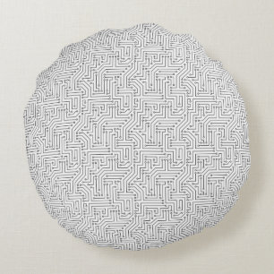 Circuit Board Round Pillow