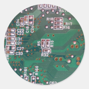 Circuit Board Round Sticker