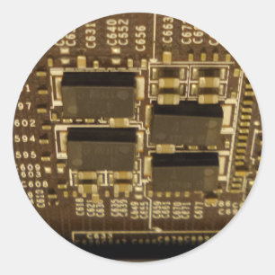 Circuit Board Round Sticker