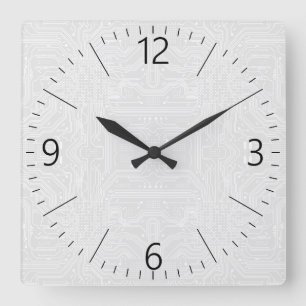 Circuit board square wall clock