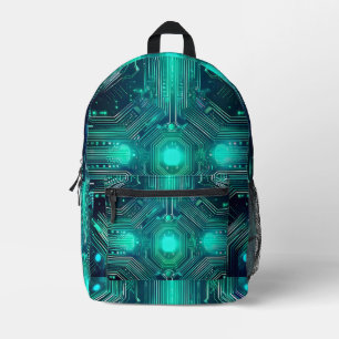 Circuit Board Tech-Inspired Backpack