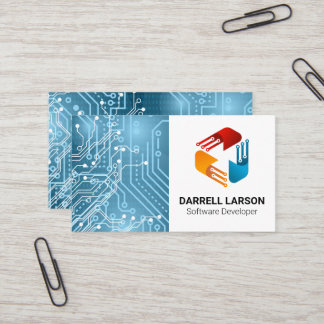 Circuit Board | Tech Modern Logo Business Card
