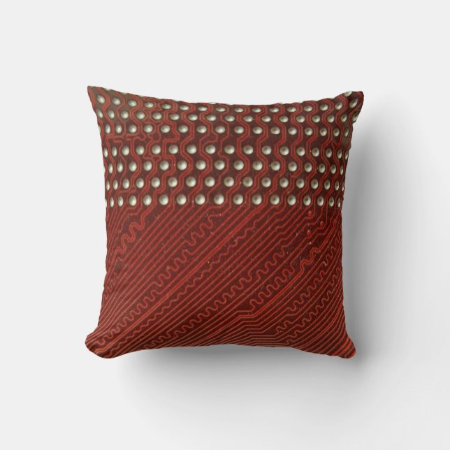 Circuit Board Throw Pillow (Front)