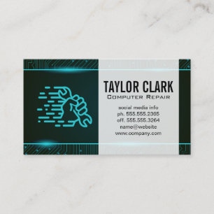 Circuit Board Wrench in Hand Business Card