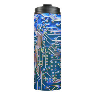 Circuit Boardboard,computer,blue,capacitor,chip,ci Thermal Tumbler