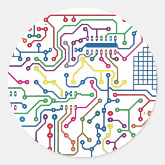 Circuit Classic Round Sticker (Front)