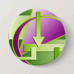 "Circuit Diagram" digital art print 3 Inch Round Button