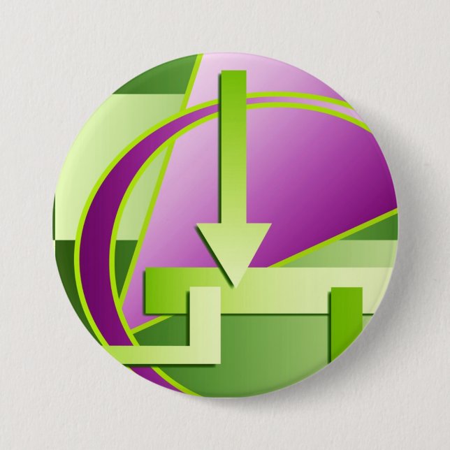 "Circuit Diagram" digital art print 3 Inch Round Button (Front)