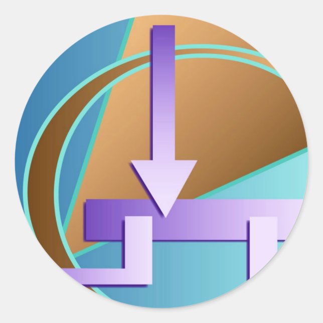 "Circuit Diagram" digital art print Classic Round Sticker (Front)