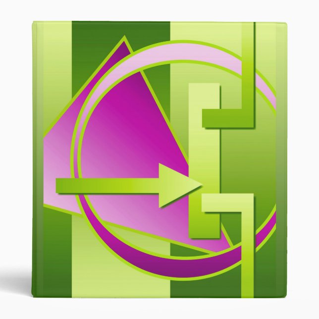 "Circuit Diagram" digital art print, lime green Binder (Front)