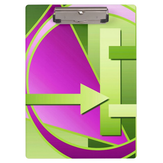 "Circuit Diagram" digital art print, lime green Clipboard (Front)