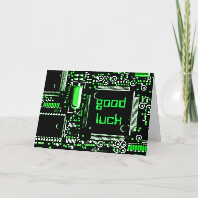 Circuit Green 2 'Good Luck' greetings card (Front)