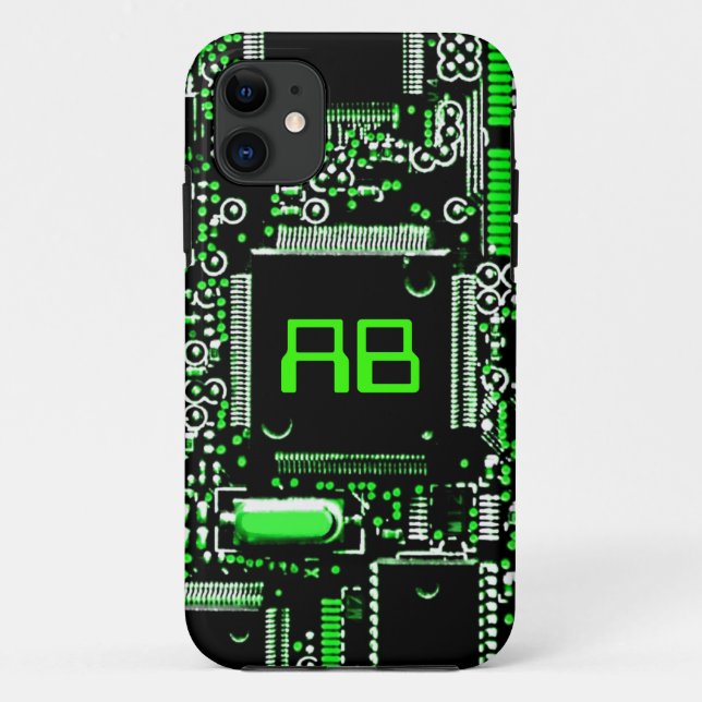 Circuit Green 2 monogram iPhone case (Back)