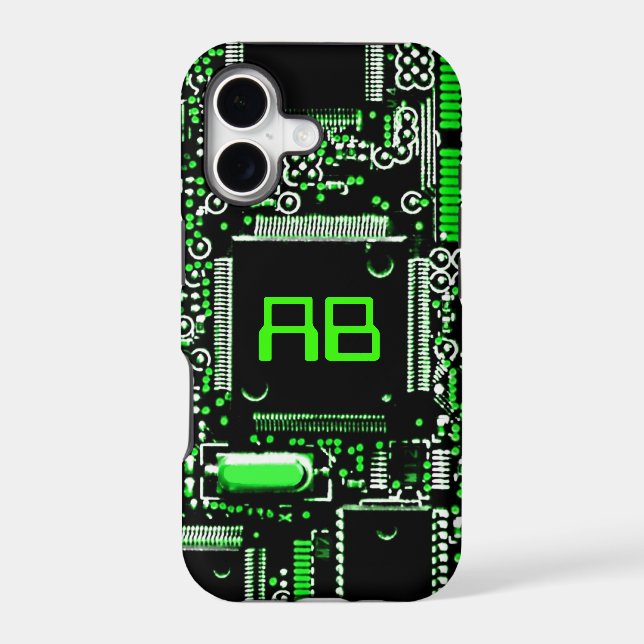 Circuit Green 2 monogram iPhone case (Back)