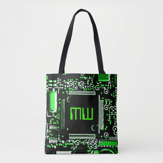 Circuit Green 2 Monogram tote bag green back (Front)
