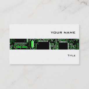 Circuit Green 2 stripe business card white