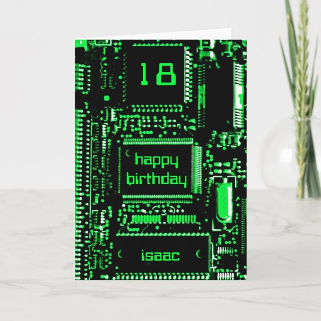 Circuit Green 'Age and Name' birthday card (Front)