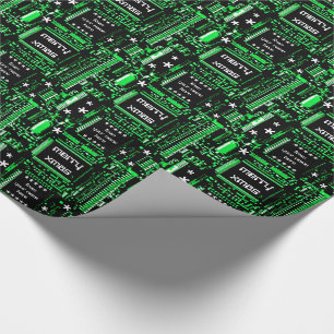 Circuit Green 'Merry Xmas from...' gift wrap