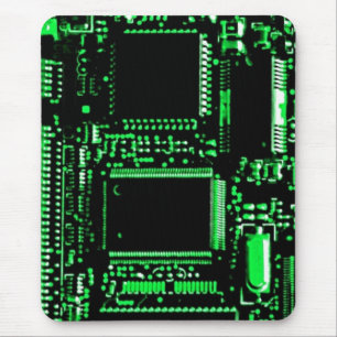Circuit Green mouspad portrait Mouse Pad