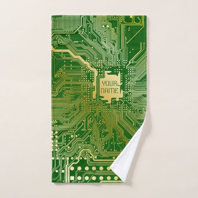 Circuit Monogramme Motherboard Electronics Chip Te (Serviette à main)