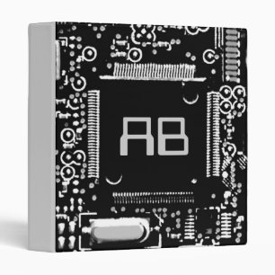 Circuit noir et blanc 2 "Initiales" vert classeur