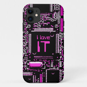 Circuit Pink 'I love IT' iPhone 5 case