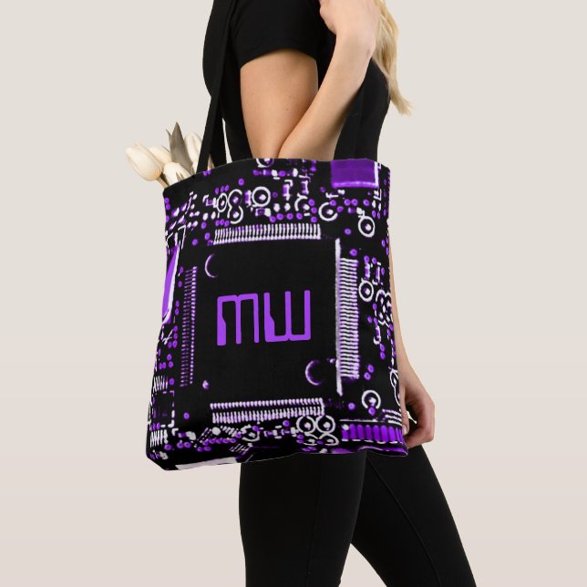 Circuit Purple 2 Monogram all over tote bag (Close Up)