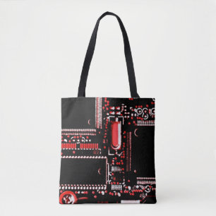 Circuit Red 2 all over tote bag