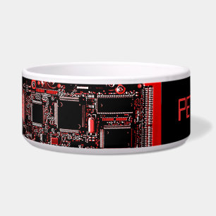 Circuit Red 2 dog bowl