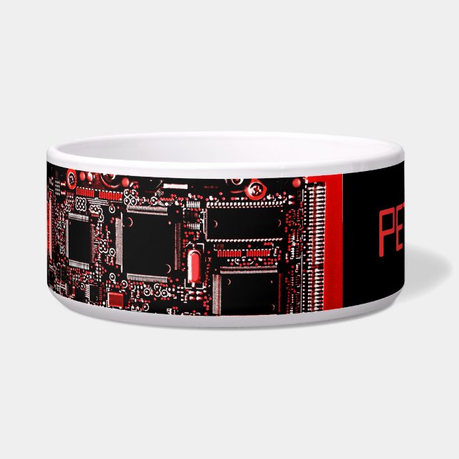 Circuit Red 2 dog bowl (Left)