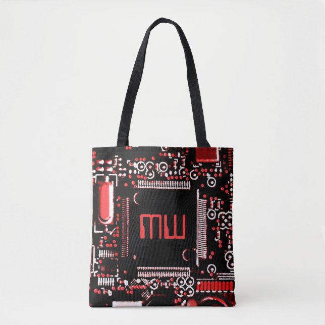 Circuit Red 2 Monogram all over tote bag (Front)