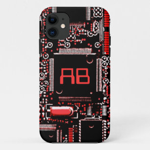 Circuit Red 2 monogram iPhone case