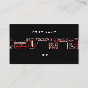 Circuit Red 2 stripe business card black back