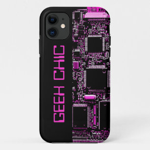 Circuit rose "Geek chic" coque iphone noir