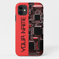 Circuit rouge 2 "Nom" coque iphone côté rouge