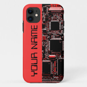 Circuit rouge 2 "Nom" coque iphone côté rouge