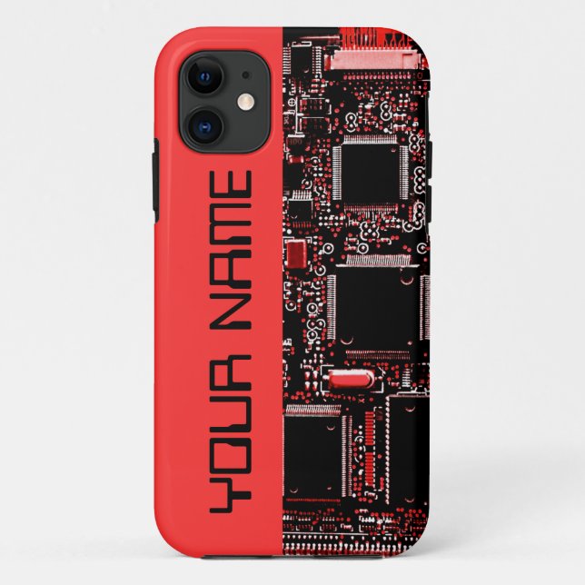 Circuit rouge 2 "Nom" coque iphone côté rouge (Dos)