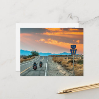 Circuit routier Route 66 avec carte postale de mot