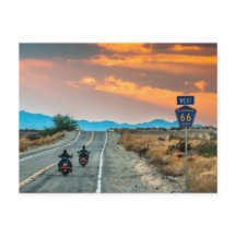 Circuit routier Route 66 avec carte postale de mot