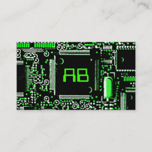 Circuit vert 2 'monogramme blanc carte de visite