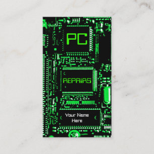 Circuit vert "PC réparations" carte de visite ver