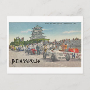 Circuit vintage Indy 500, carte postale Indianapol