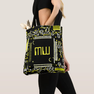 Circuit Yellow 2 Monogram tote bag yellow back