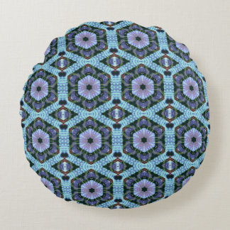 Circuitboard Fire Pattern Round Pillow