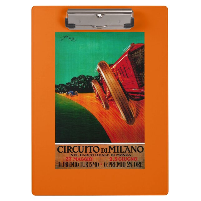 Circuito Di Milano Vintage PosterEurope Clipboard (Front)