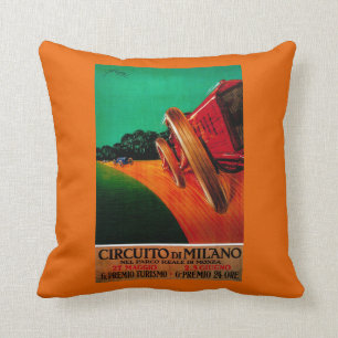 Circuito Di Milano Vintage PosterEurope Throw Pillow